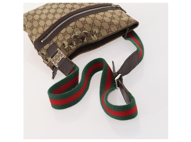 Set di 3 borse Gucci GG Canvas Web Sherry Line Beige Nero Auth BA12030 - vista 19