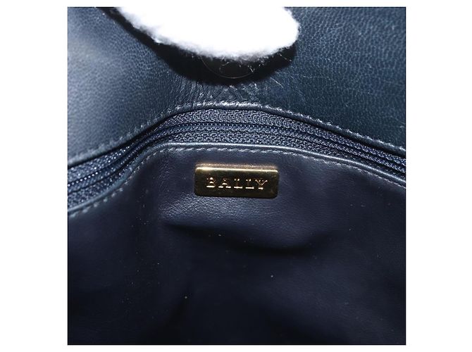 BALLY Borsa a Spalla Trapuntata in Pelle Blu Navy e Oro Auth SW2333A D'oro - vista 11