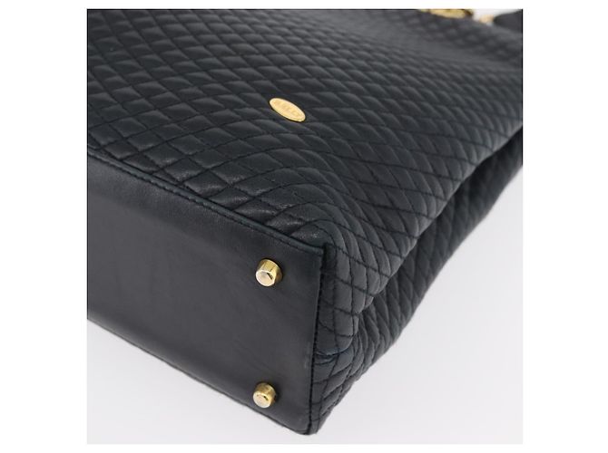 BALLY Borsa a Spalla Trapuntata in Pelle Blu Navy e Oro Auth SW2333A D'oro - vista 14