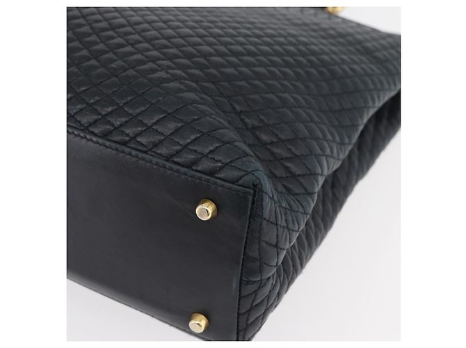 BALLY Borsa a Spalla Trapuntata in Pelle Blu Navy e Oro Auth SW2333A D'oro - vista 16