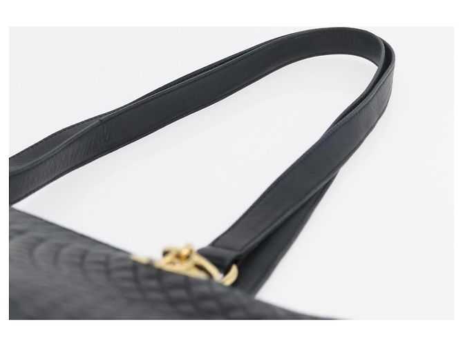 BALLY Borsa a Spalla Trapuntata in Pelle Blu Navy e Oro Auth SW2333A D'oro - vista 8