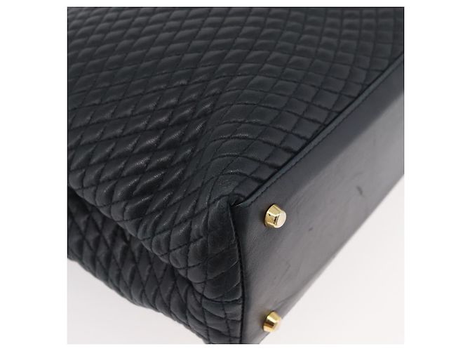 BALLY Borsa a Spalla Trapuntata in Pelle Blu Navy e Oro Auth SW2333A D'oro - vista 9