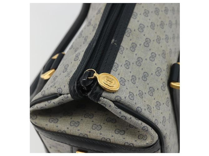 Gucci Borsa Boston Micro GG Supreme in PVC Navy Gold Auth BA12131 D'oro Blu navy - vista 10