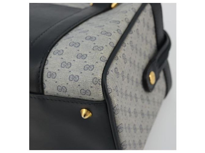 Gucci Borsa Boston Micro GG Supreme in PVC Navy Gold Auth BA12131 D'oro Blu navy - vista 14