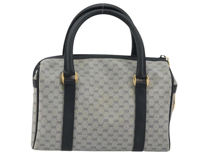 Gucci Borsa Boston Micro GG Supreme in PVC Navy Gold Auth BA12131 D'oro Blu navy - vista 2