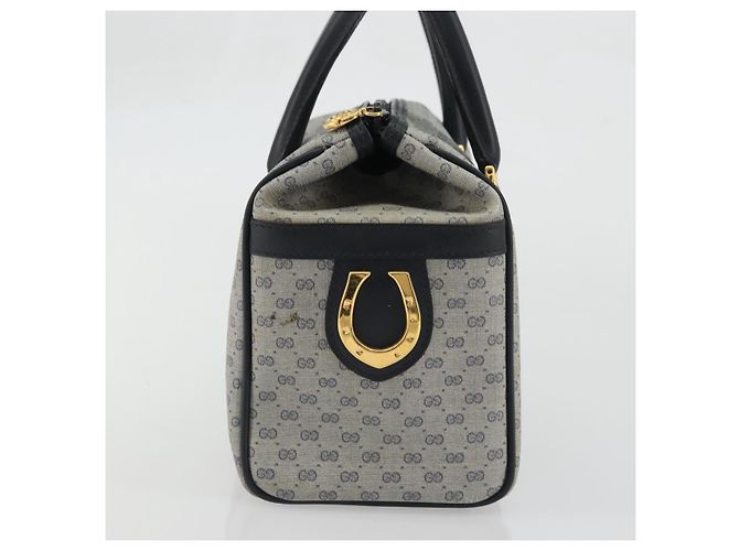 Gucci Borsa Boston Micro GG Supreme in PVC Navy Gold Auth BA12131 D'oro Blu navy - vista 3