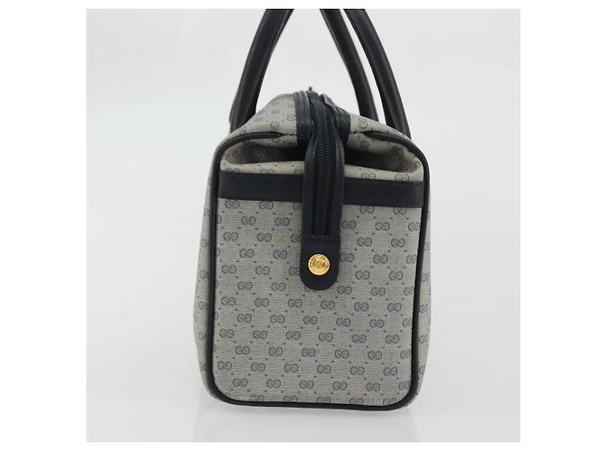 Gucci Borsa Boston Micro GG Supreme in PVC Navy Gold Auth BA12131 D'oro Blu navy - vista 4