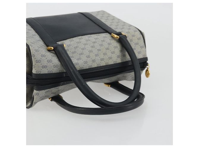 Gucci Borsa Boston Micro GG Supreme in PVC Navy Gold Auth BA12131 D'oro Blu navy - vista 7