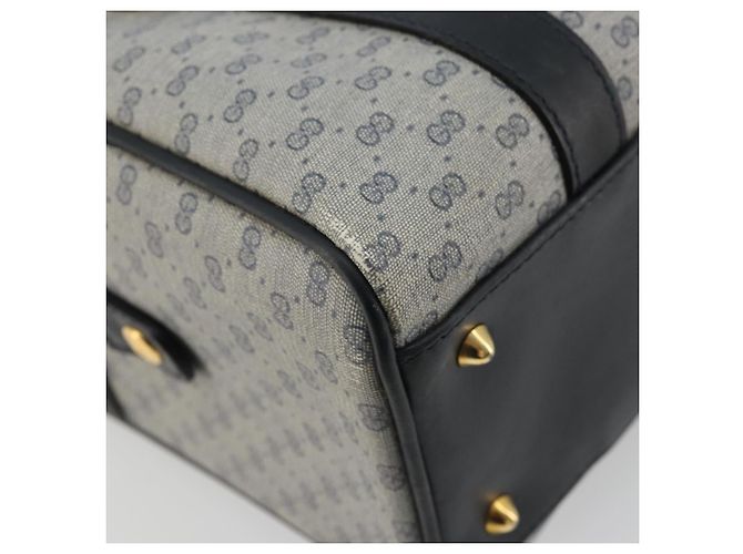 Gucci Borsa Boston Micro GG Supreme in PVC Navy Gold Auth BA12131 D'oro Blu navy - vista 9