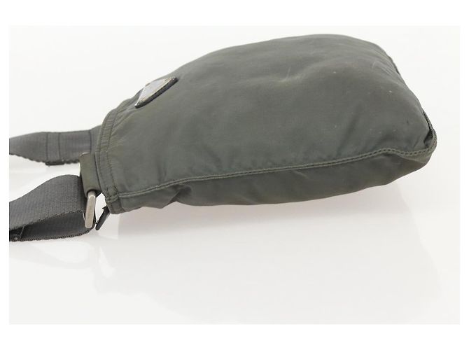 PRADA Schultertasche Nylon Grau Silber Authentisch 175304 Braun - Ansicht 3