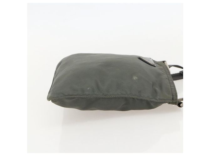 PRADA Schultertasche Nylon Grau Silber Authentisch 175304 Braun - Ansicht 4
