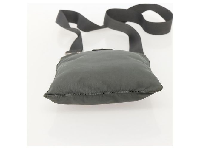 PRADA Schultertasche Nylon Grau Silber Authentisch 175304 Braun - Ansicht 5