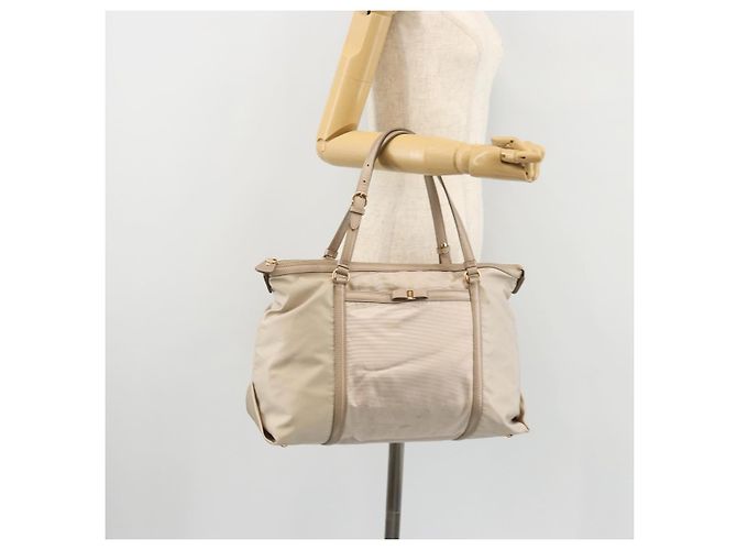 Borsa a mano Vala Ribbon in nylon rosa e oro Auth di Salvatore Ferragamo ka3946 - vista 23