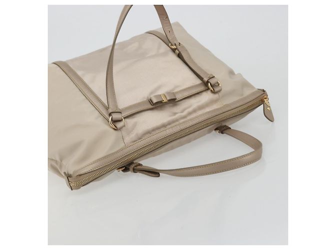 Borsa a mano Vala Ribbon in nylon rosa e oro Auth di Salvatore Ferragamo ka3946 - vista 6