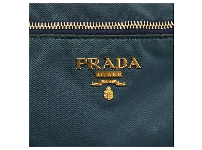 Borsa a Spalla PRADA Nylon Verde Oro Auth YKZ1088 D'oro - vista 18