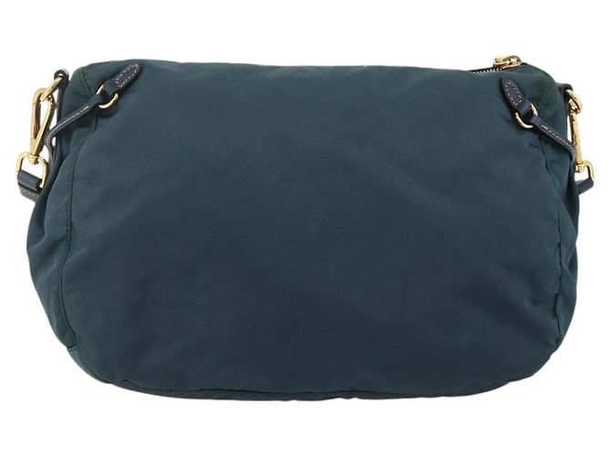 Borsa a Spalla PRADA Nylon Verde Oro Auth YKZ1088 D'oro - vista 2