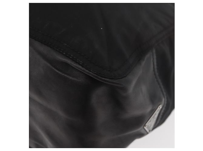 PRADA Borsa a mano in nylon nero argento Auth ka3999 - vista 15