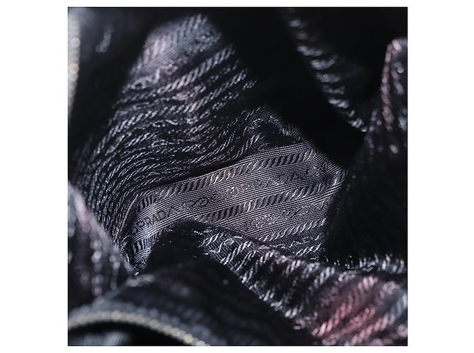 PRADA Borsa a mano in nylon nero argento Auth ka3999 - vista 20