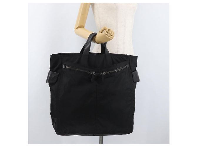 PRADA Borsa a mano in nylon nero argento Auth ka3999 - vista 21