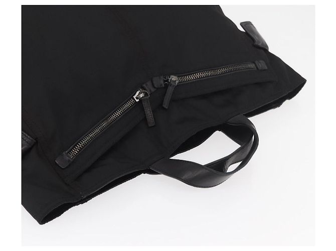 PRADA Borsa a mano in nylon nero argento Auth ka3999 - vista 6