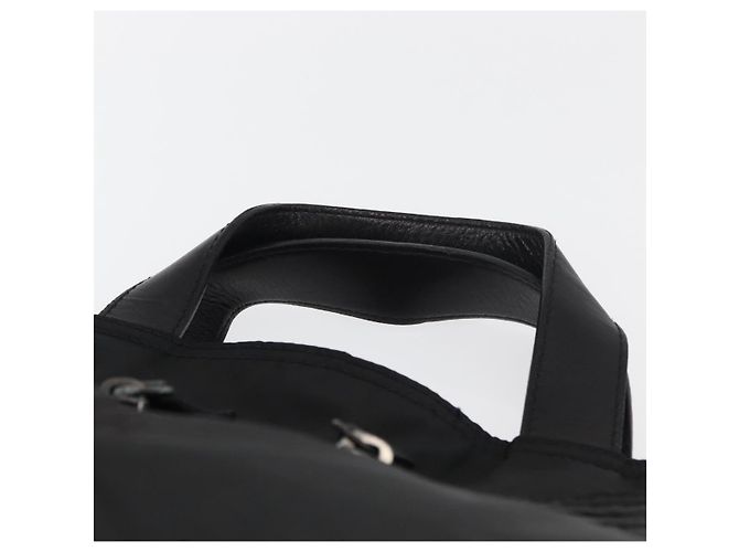 PRADA Borsa a mano in nylon nero argento Auth ka3999 - vista 8