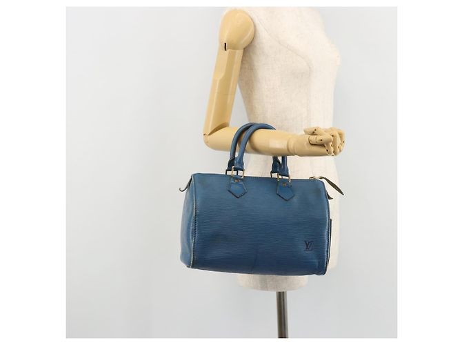 LOUIS VUITTON Borsa a Mano Epi Speedy 25 Blu Toledo M43015 LV Auth YKZ982 - vista 23