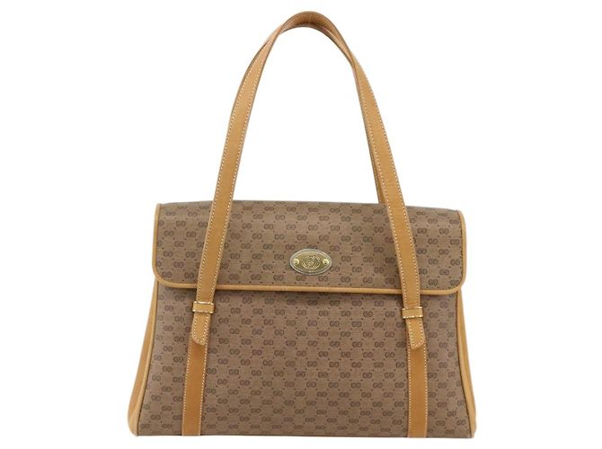 Gucci Borsa a mano Micro GG Supreme in PVC beige e oro 000 46 4857 Auth YKZ1075 D'oro - vista 13