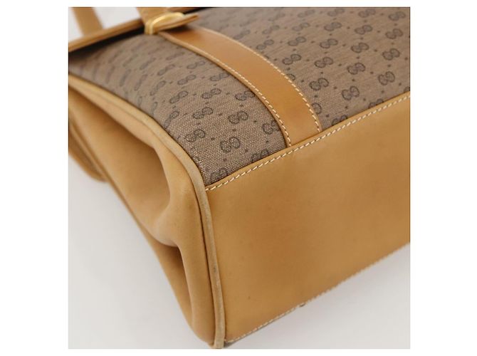 Gucci Borsa a mano Micro GG Supreme in PVC beige e oro 000 46 4857 Auth YKZ1075 D'oro - vista 14