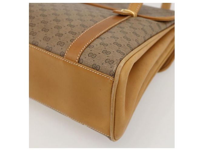 Gucci Borsa a mano Micro GG Supreme in PVC beige e oro 000 46 4857 Auth YKZ1075 D'oro - vista 15
