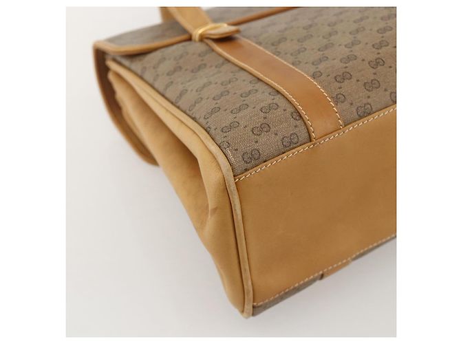 Gucci Borsa a mano Micro GG Supreme in PVC beige e oro 000 46 4857 Auth YKZ1075 D'oro - vista 16