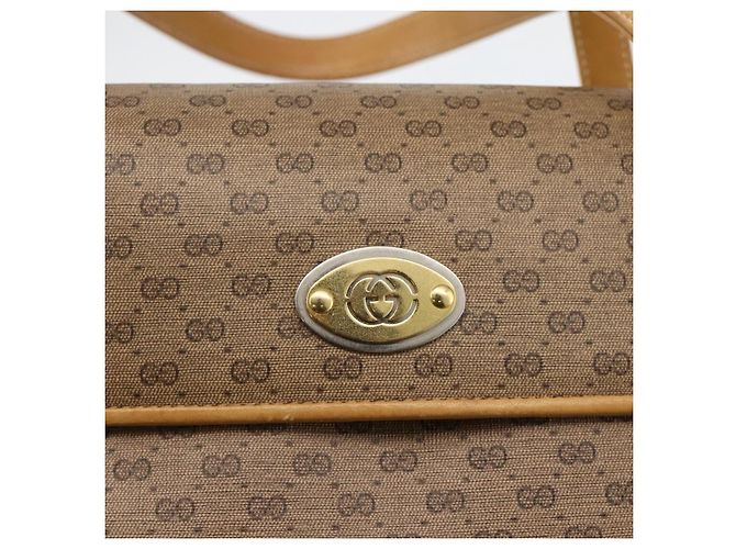 Gucci Borsa a mano Micro GG Supreme in PVC beige e oro 000 46 4857 Auth YKZ1075 D'oro - vista 17