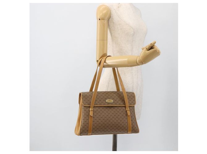 Gucci Borsa a mano Micro GG Supreme in PVC beige e oro 000 46 4857 Auth YKZ1075 D'oro - vista 24