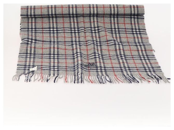 Sciarpa in lana Burberrys Nova Check 3 pezzi Grigio Beige Auth 175007 Marrone - vista 10
