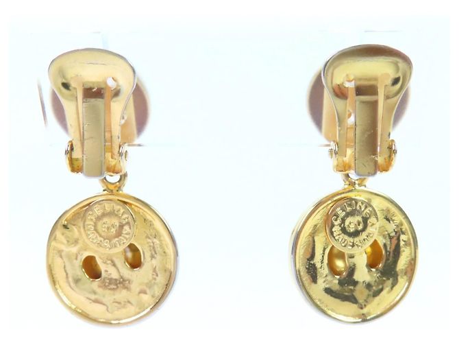 Céline Celine Vintage Starball Ohrringe mit mehrfarbigen Steinen Golden - Ansicht 4