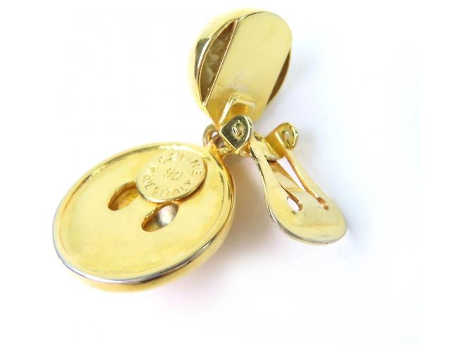 Céline Celine Vintage Starball Ohrringe mit mehrfarbigen Steinen Golden - Ansicht 6
