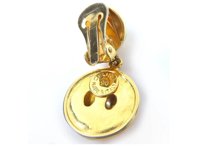 Céline Celine Vintage Starball Ohrringe mit mehrfarbigen Steinen Golden - Ansicht 7