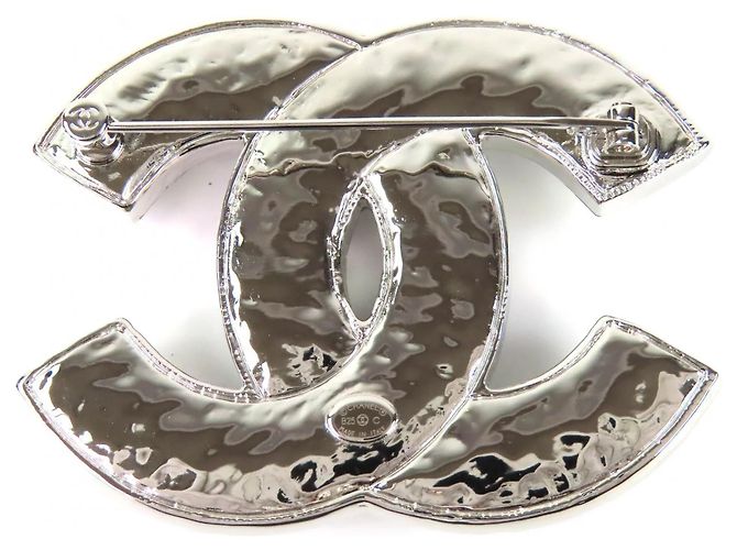 Timeless Spilla Chanel B25C Coco Mark CC Logo in Argento - vista 3