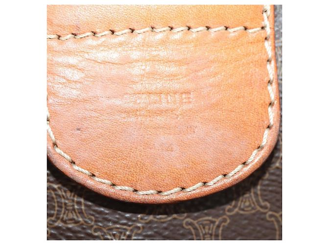 Céline Borsa Boston in tela Macadam CELINE in pelle PVC marrone oro Auth INZ010 D'oro - vista 12