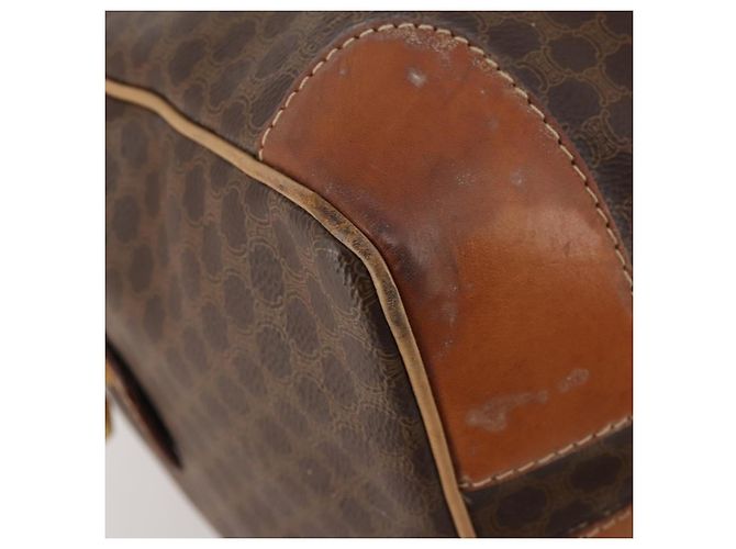 Céline Borsa Boston in tela Macadam CELINE in pelle PVC marrone oro Auth INZ010 D'oro - vista 14