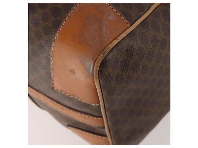 Céline Borsa Boston in tela Macadam CELINE in pelle PVC marrone oro Auth INZ010 D'oro - vista 15