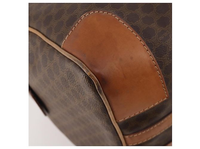 Céline Borsa Boston in tela Macadam CELINE in pelle PVC marrone oro Auth INZ010 D'oro - vista 16