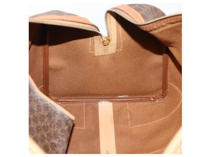 Céline Borsa Boston in tela Macadam CELINE in pelle PVC marrone oro Auth INZ010 D'oro - vista 21