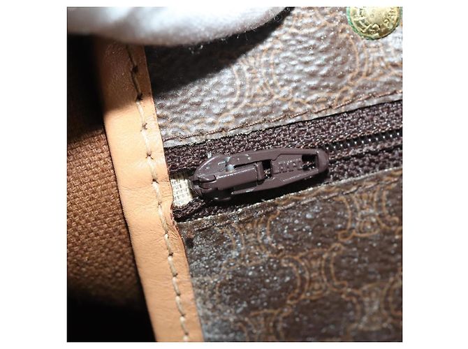 Céline Borsa Boston in tela Macadam CELINE in pelle PVC marrone oro Auth INZ010 D'oro - vista 22