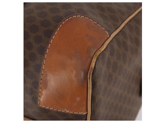 Céline Borsa Boston in tela Macadam CELINE in pelle PVC marrone oro Auth INZ010 D'oro - vista 9