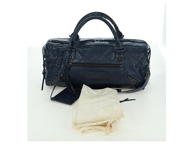 BALENCIAGA Borsa a Mano Twiggy in Pelle 2 in 1 Blu Navy 128523 Auth yk20202SAM - vista 12