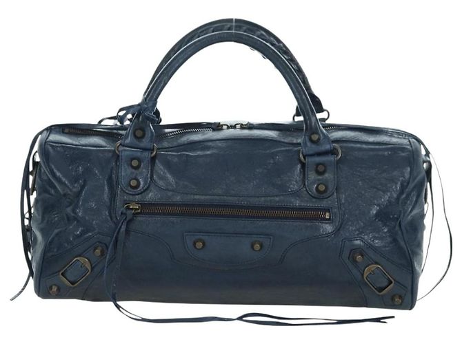 BALENCIAGA Borsa a Mano Twiggy in Pelle 2 in 1 Blu Navy 128523 Auth yk20202SAM - vista 13