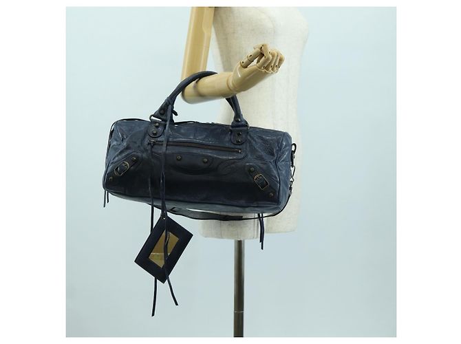 BALENCIAGA Borsa a Mano Twiggy in Pelle 2 in 1 Blu Navy 128523 Auth yk20202SAM - vista 28