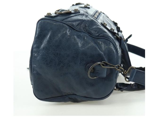 BALENCIAGA Borsa a Mano Twiggy in Pelle 2 in 1 Blu Navy 128523 Auth yk20202SAM - vista 4