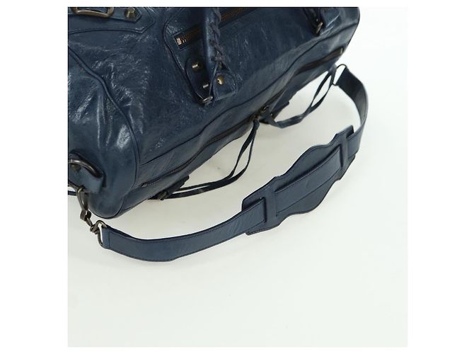 BALENCIAGA Borsa a Mano Twiggy in Pelle 2 in 1 Blu Navy 128523 Auth yk20202SAM - vista 8