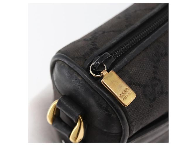 Borsa a Spalla GG Canvas Gucci Nera Oro 001 14 0412 Auth 175200 Nero D'oro - vista 10